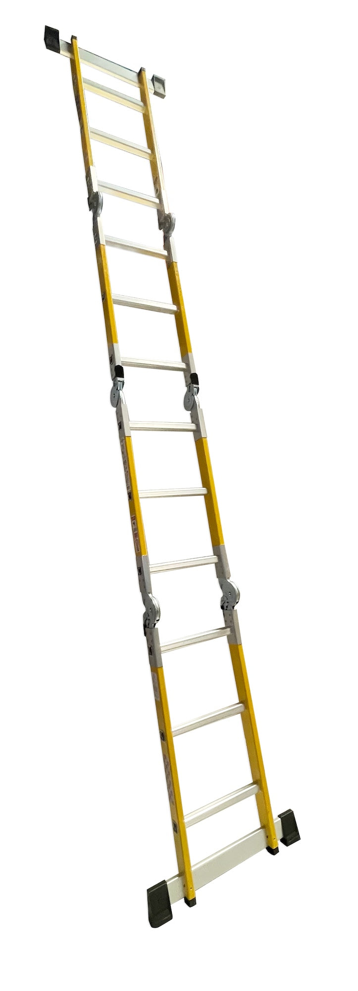 Escalera multiposiciones dieléctrica fibra de vidrio amarilla Gorila 3.5m