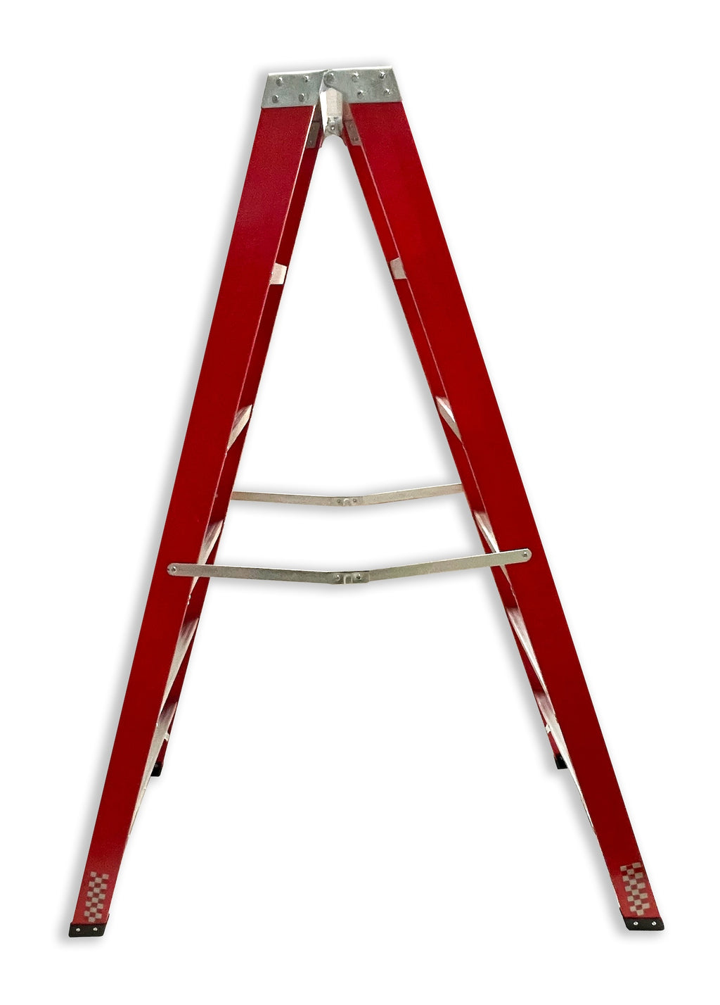Escalera Tijera Dieléctrica doble Fibra de Vidrio Roja Gorila Lateral