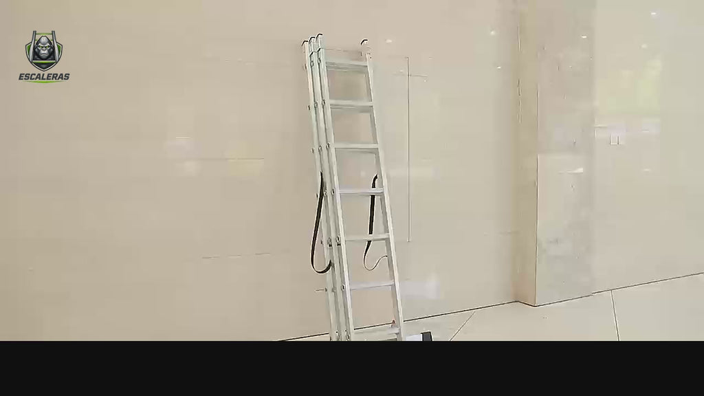 Video demostración escalera convertible tipo tijera extensión 4.24m Gorila — 21 escalones